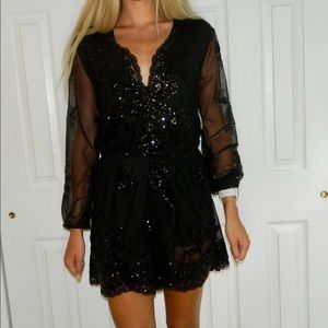 Glittery Long Sleeve Romper, never worn